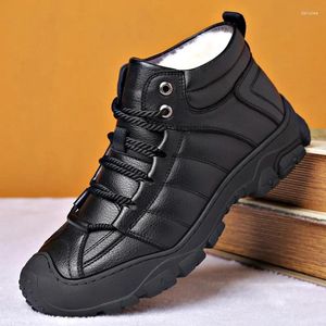 Boots Winter Sheep Fur Men Plus Large Size 11 12 13 Warm Rubber Sewing Shoes Outdoor Thick-Soled Casual M86920