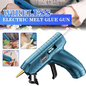 Pistole 3.6v Pistola per colla a caldo senza fili agli ioni di litio con 10 pezzi 7mm Colla stick 1800mah Pistola per colla Utensile elettrico artigianale per la casa all'aperto