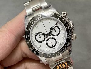 Men Chronograph Watches Automatic Cal.4131 Men's Watch Heavy Version QF Maker 904l Steel Ceramic Bezel Eta Sport QFF Chrono Valjoux armbandsur