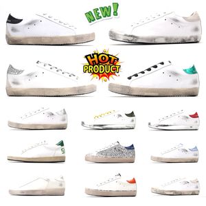 2024 Nya casualskor kunder Golden Super Gooseity Star Italy Brand Sneakers Super Star Luxury Dirtys Sequin White Do-Old Dirty Designer Sneakers With Box