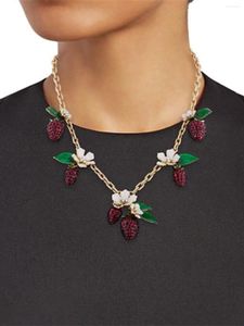 Collana Orecchini Set Famosi Designer Dall'Europa E Dall'America La Stessa Fragola Goccia Olio Smalto Dipinto A Mano Design Di Nicchia Orecchino