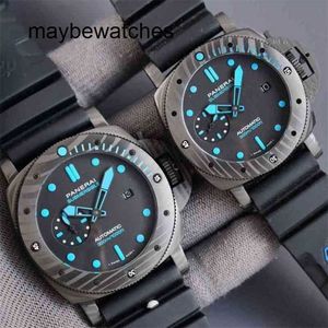 Panerai Luminors vs Fabrika Üst Kalıcı Otomatik İzleme P900 Otomatik İzleme Bilek saati Sneaking Serisi 47 42mm Karbon Fiber Kompozit Süper Lumino