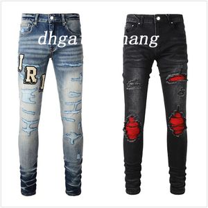 Designer jeans för män jeans vandring byxa rippade hip hop high street mode varumärke pantalones vaqueros para hombre motorcykel broderi nära montering 907078806