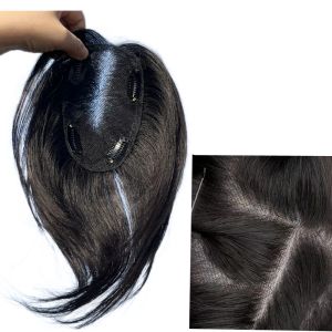 Toppers doğal olarak ücretsiz kısım görünmez İsviçre dantel insan saçı toppers klipsler için saç parçaları hafif saç dökülmesi hacmi