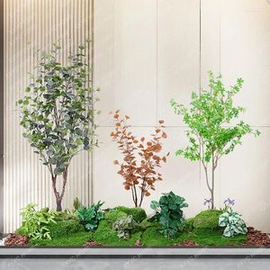 Kwiaty dekoracyjne Fałszywe zielone rośliny salonu dekoracja podłogowa bioniczna halowa atmosfera drzewo Atmosfery