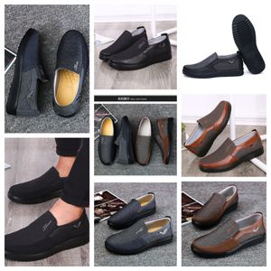 Casual Shoes Gai Sneaker Sport tygskor Mens Singles Business Classic Top Shoes Soft Sole Slipper Flat Leather Men Shoes Black Comfort Soft Sizes 38-50