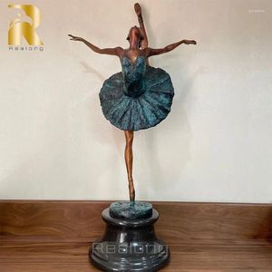 Figurine decorative 69 cm Bronzo Ballerino Sculture Statua di ballerina femminile Fusione di grandi dimensioni Figurine per regali di decorazioni per la casa