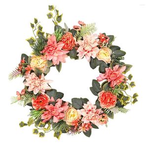 Dekorative Blumen Künstliche Girlande Emulation Ornament Dekor Nachahmung Lebensechte Dahlie Kranz Outdoor Simulation Dekoration Gefälschte