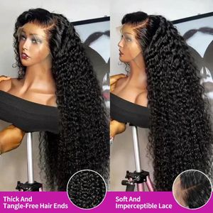 220% 13x4 Loose Deep Wave Lace Frontal Human Hair Wigs 30 40Inch 13x6 HD Transparent Curly Lace Front Wig Preplucked