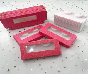 Scatola di carta rosa glitter vuota da 2050 pezzi con vassoio personalizzato 25mm Ciglia di visone6478900