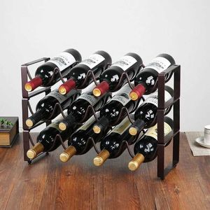 Барные инструменты Европейский стиль Lron Art Стойка для красного вина Креативная барная стойка Штабелируемая независимая стойка для хранения нескольких бутылок Инструменты для домашнего бара 240322