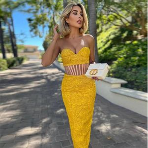 Runway Dresses 2024 Ladies Sexy Sleeveless Lace Hollow Out Tight Mini Costume Strap Dress Birthday Celebration Party Clothing