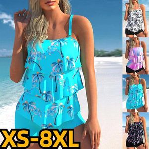 Costumi da bagno da donna 2024 Summer Ladies Sexy Tankini Costume da bagno a due pezzi Design a vita alta con stampa Beachwear