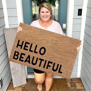 Carpets Hello Beautiful Welcome Funny Cute Doormat Door Mat Friends Home Big Rug Furry