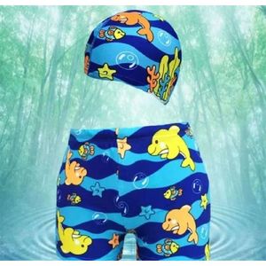 Nya delfinpojkar Simbyxor Flat Angle Children's Swimming Pants With Hat Swimming Pool Baby och spädbarn Swimming Pants