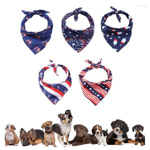 犬のアパレル12 PCSアメリカンフラッグバンダナ7月4日独立記念日猫子犬のよだれかけ小さな大きな犬用卸売x2のためのスカーフ