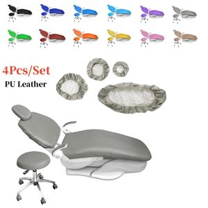 Cover 4Pcs/Set Dental Chair Cover Unit PU Leather Elastic Waterproof Protective Case Seat Chair Cover Dentistry Lab Dentist Equipment