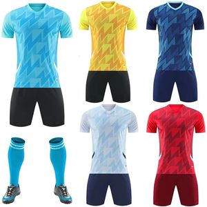 Kids School Soccer Sports Set Jerseys And Shorts Students Football Training Match Uniform Custom Team Name Number Men Shirt 240318