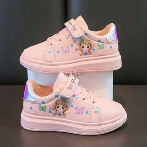 Sneakers Zapatillas Childrens Buty dziecięce buty swobodne buty wiosna 2023 Nowe dziecięce buty sportowe skórzane dziewczęta buty małe białe buty buty 240322