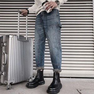 Jeans da uomo per uomo pantaloni dritti cargo pantaloni da cowboy maschili tagliati classico stile coreano tendenza estetica 2024 Y2k vintage Kpop morbido