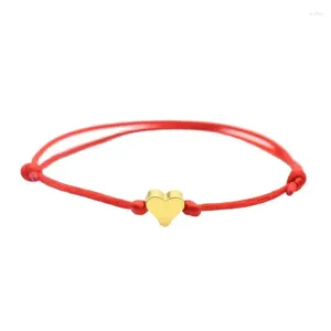 Charme pulseiras amor coração para mulheres homens desejo boa sorte corda vermelha artesanal trançado fio corda pulseira casal jóias presente