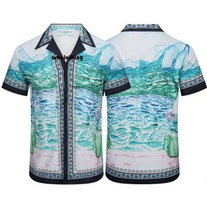 casa blanca t shirt Wave Cuba Collar Short Sleeve Casablanca Spring/summer High Street Casual Couple Positioning Shirt T