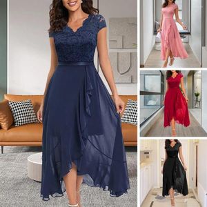 Casual Kleider Frauen Prom Kleid Spitze Slim Fit Dress-up Hohe Taille Ball Maxi Dame Sommer Weibliche Kleidung