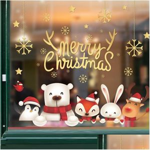 Wall Stickers Santa Claus Merry Christmas Glass Windows Decals Decor Home Decoration Wallpaper 2022 Year Drop Delivery Garden Dhw6F