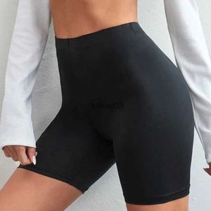 Kvinnors shorts kvinnor ultratunn fitness fritid hög midja fashionabla cykel shorts sommar ultratunna knä botten svart cykling shortsl2403