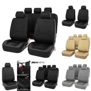 New Set Breathable PU Leather Vehicle Seat Cushion Surround Cover For Car Full Protection Pad Fit 5-Seat Auto