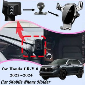 Suporte de montagem de telefone celular Suporte de telefone móvel para carro para Honda CR-V 6 CRV RS 2024 Ventilador de ar para carro Suporte de celular Suporte de gravidade Acessórios adesivos 240322