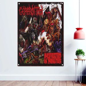 Zubehör Cannibal Corpse Heavy Metal Musik Rockband Banner Wandkarte Fantastisch brutale dunkle Kunst Flagge Totenkopf Tattoo Poster Wandteppich