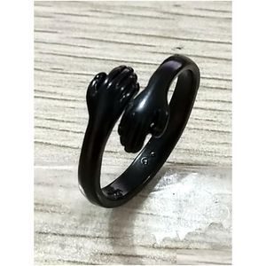 Кольца-кольца 30 Love Hug Charm Ring для женщин и девочек Vintage Ladies Finger Retro Jewelry 2022 Gold Sier Black Оптовая Mix Drop Dhgarden Dhz5W