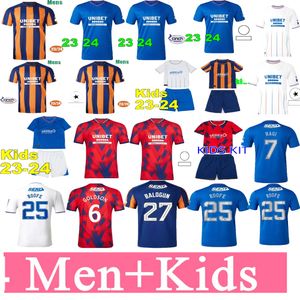 Rangers Soccer Jerseys 23 24 Away Glasgow Davis Colak Roofe Lundstram Hagi Barker Morelos Tavernier Kent Tillman Fc Fashion Jr Football Kit Men and Kids Kit