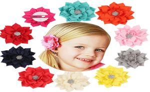 Baby Mädchen Haarnadeln Haarspangen Chiffon Blume mit Ripsband Clip Lotus Haarspange Kinder Haarschmuck Kinder Kopfbedeckung K8858312