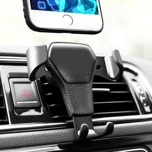 Mobiltelefonfästen Holders Gravity Car Mount för mobiltelefoninnehavare Bil Air Vent Clip Stand mobiltelefon GPS Support för iPhone 11 XS X XR 7 Samsung Huawei 240322