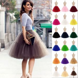 6 Layers Tulle Adult Tutu Skirt Flare Puffy Petticoat Dress Princess Robe Mariage Lolita Dress Party Prom Gown