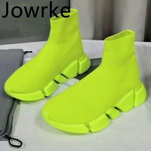 Stövlar Spring Socks Boots Women Platform Shoes Slip On Short Ankel Botas de Mujer höjd Öka Botines Femme Casual Tenis Masculino