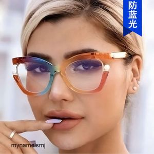 2 szt. Moda luksusowy projektant Pearl nieregularna rama okulary 2023 NOWOŚĆ ANTY BLUE LIGHT Damskie płaskie lustro na Instagramie okularowe okulary wklęsły