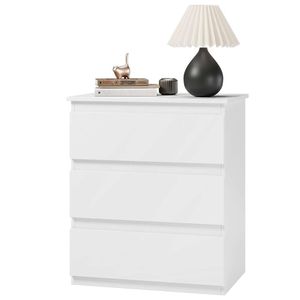 Bamjoy White Drawers Next to It, Small Side Storage Cabinet with 3 Drawers, Bedside Dressing Table Suitable for Home Offices, 21.7 Wide 14.0 Deep X 24.8 High