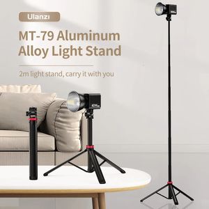 Tripé extensível Ulanzi MT-79 com 14 parafusos para câmera DSLR Smartphone com luz de preenchimento e microfone tripé 240322