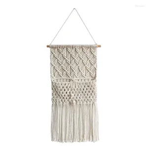 Arazzi Arazzo con frange Boho Decorazione da parete bohémien fatta a mano con custodia Macrame geometrico Decorazioni per la casa alla moda per il soggiorno