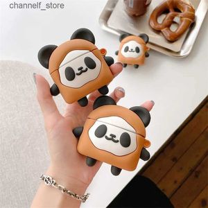 Acessórios para fone de ouvido 3D Panda Cute Cartoon Capa de fone de ouvido para AirPods 2 1 Pro Fone de ouvido sem fio Estojo de carregamento para AirPods 1 2 3 Pro CoverY240322