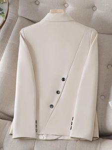 Kadın Suits Kore Moda Sıradan Blazer Kadınlar 2024 Zarif Uzun Kollu Katı Ceket Ofis Bayanlar Slim Y2K Katlar S-4XL