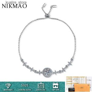 Charm Bracelets 1ct Moissanite Designer for Women Luxury VVS1 S925 GRA 925 Silver Platinum Plated Pt950 Diamond s Jewelry Gift L240322