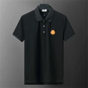 Polos masculinos verão negócios highend cor sólida de alta qualidade manga curta camisa polo lapela gola masculina moda casual sem traço impressão a14