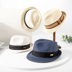 Vår/sommar solskade stråhatt topp hatt män och kvinnor brittiska retro jazzhatt par solskyddsmedel strandhatt