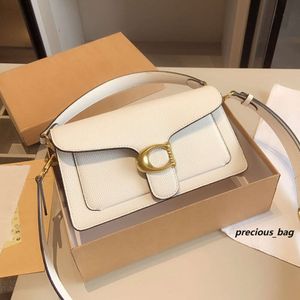 2024 Spalla Tabby Borse da donna Borse Borse Tote Bag Nero Bianco Pelle di litchi Strisce classiche Catene trapuntate Cross Body