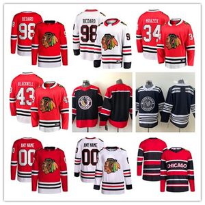 Chicago özel blackhawks hokey formaları 98 Connor Bedard 19 Jonathan Toews 17 Nick Foligno 7 Chris Chelios 34 Petr Mrazek 9 Bobby Hull 43 Colin Blackwell 4 Seth Jones