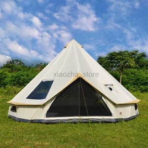 Tents and Shelters 6-12Persons Glaming Luxury Mongolia Yurt Family Travel Hiking Antistorm Outdoor Camping Castle Tent Silver Coated UV Function 240322